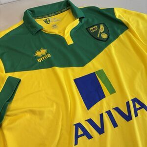 Norwich City 2014-2015 Home Shirt Football Soccer Jersey Errea Size  Men's XL